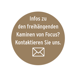 Freihängender Designkamin Focus bei Chiemsee Öfen im werkhaus bei Rosenheim